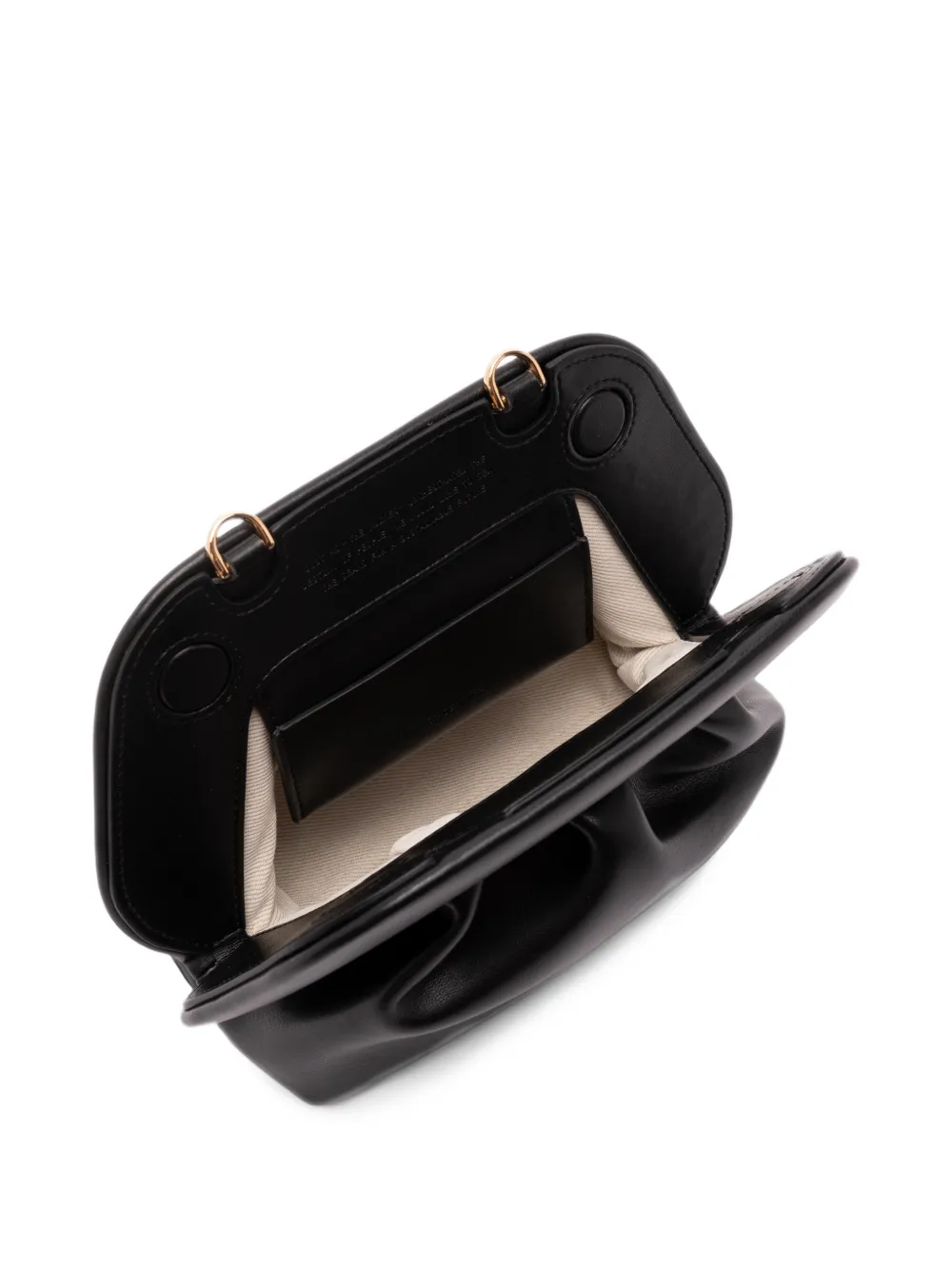 Themoirè small Bios ruched-detail clutch bag Zwart