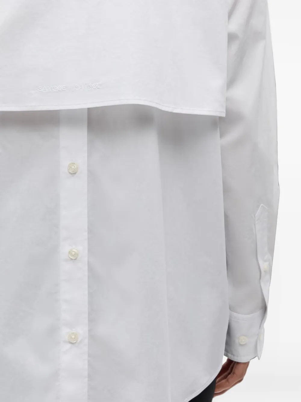 SAMSOE Salovani gelaagde blouse met knopen Wit