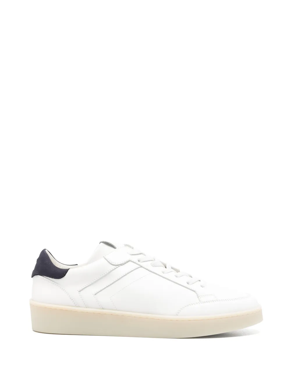 Canali leather panelled sneakers - White