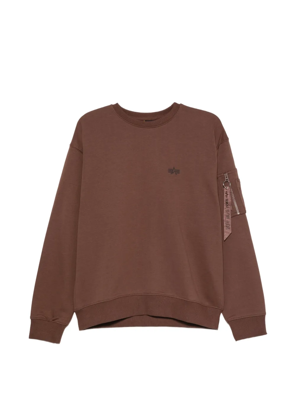 Alpha Industries logo-print zip-pocket sweater - Marrone