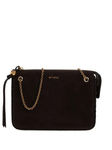 ETRO logo-plaque suede shoulder bag