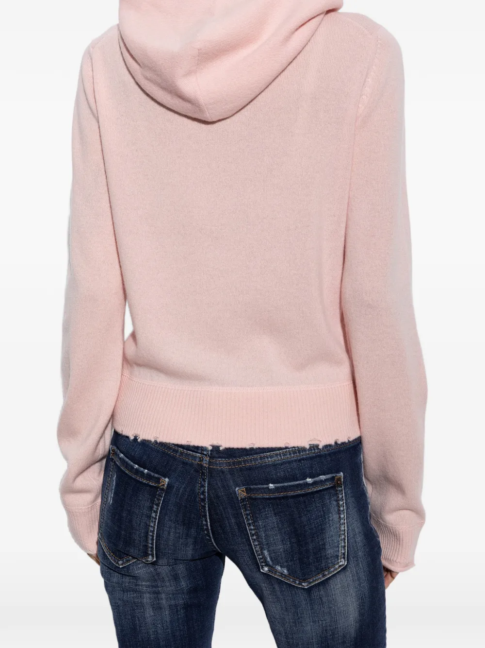 DSQUARED2 distressed-effect hoodie Roze