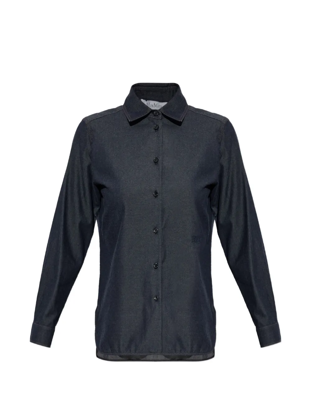 Max Mara Katoenen blouse met denim-look Blauw