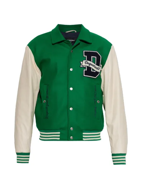 DSQUARED2 logo-patch panelled bomber jacket