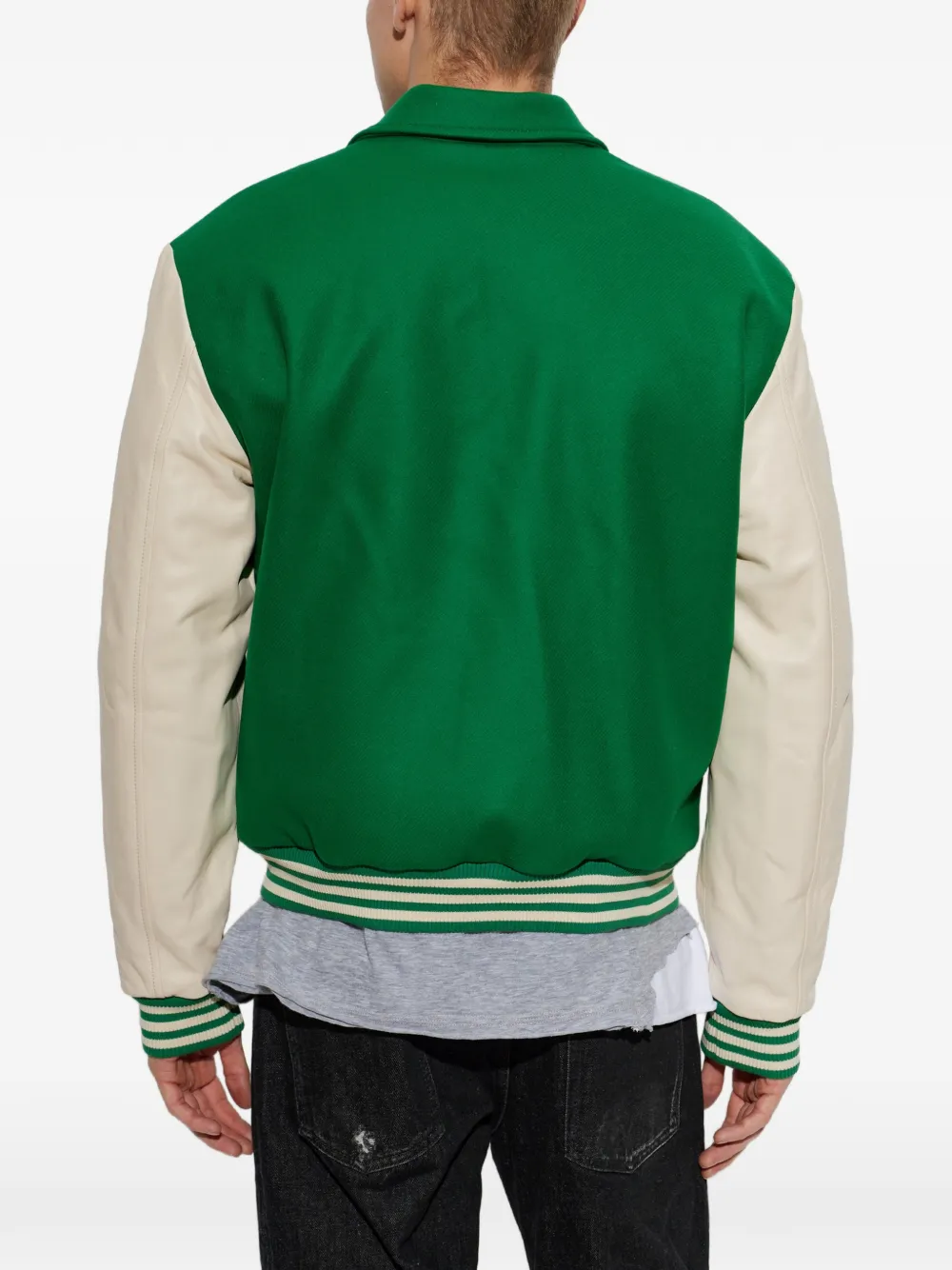 DSQUARED2 logo-patch panelled bomber jacket Groen