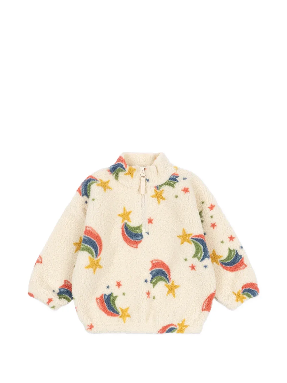 Konges Sløjd Jody teddy-texture star-print sweatshirt - Toni neutri