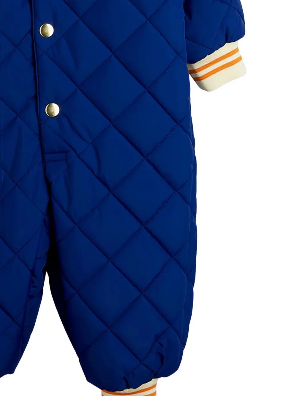 Mini Rodini Ritzratz-patch quilted romper Blauw