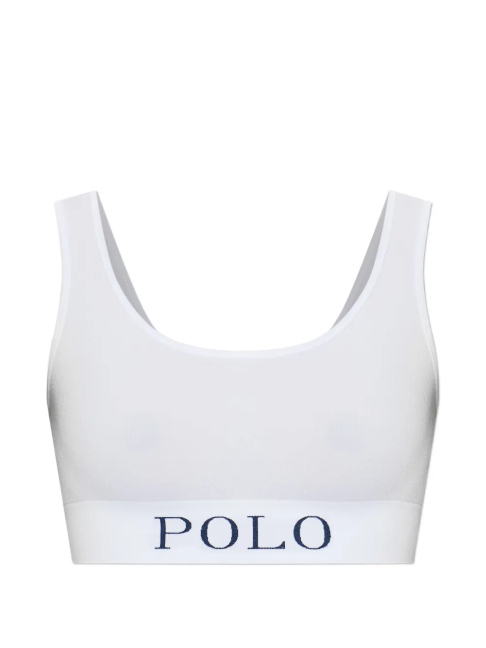 Polo Ralph Lauren logo-intarsia ribbed bra - Weiß