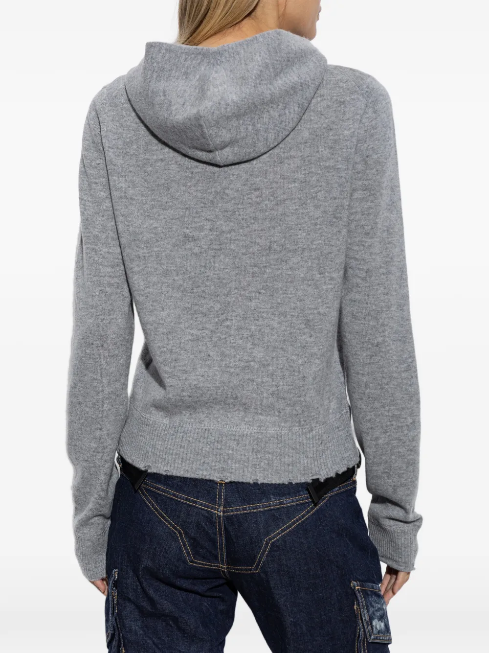 DSQUARED2 distressed-effect hoodie Grijs