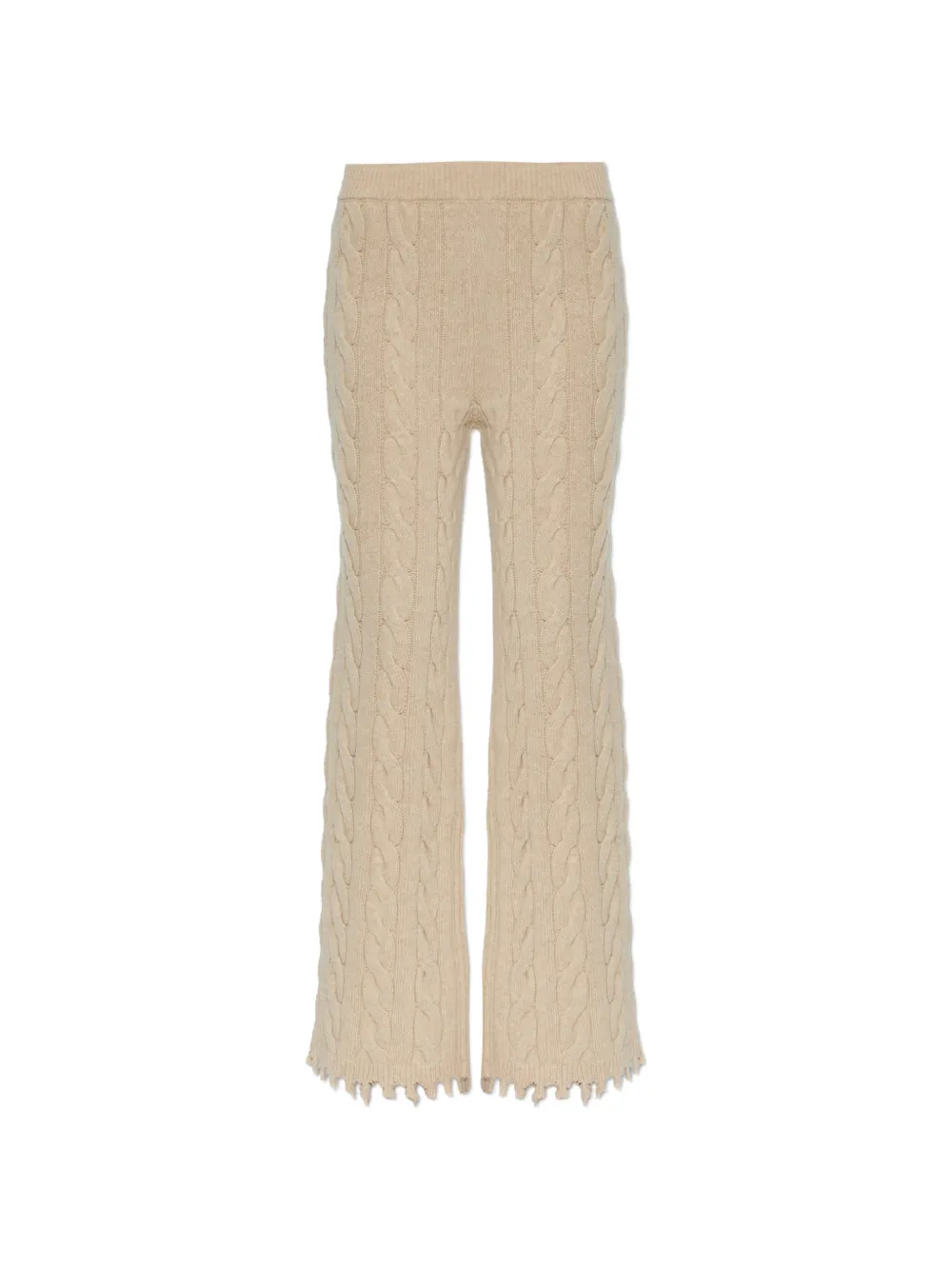 Akep cable-knit distressed-effect trousers - Tons neutres Akep cable-knit distressed-effect trousers - Tons neutres