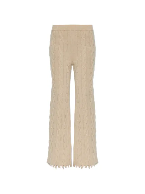 Akep cable-knit distressed-effect trousers
