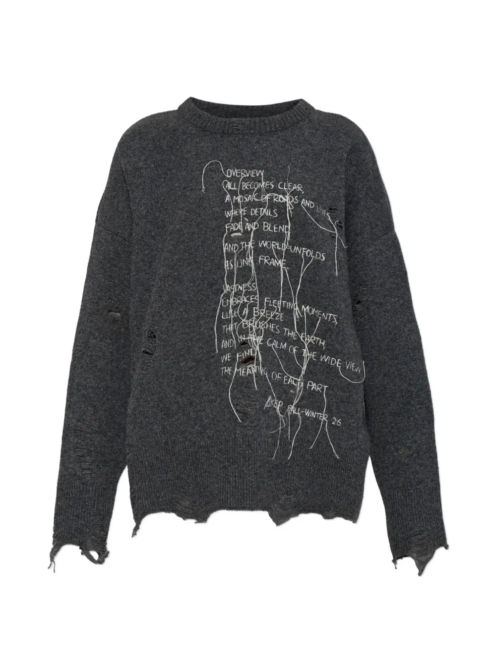 Akep distressed embroidered sweater - Gris Akep distressed embroidered sweater - Gris