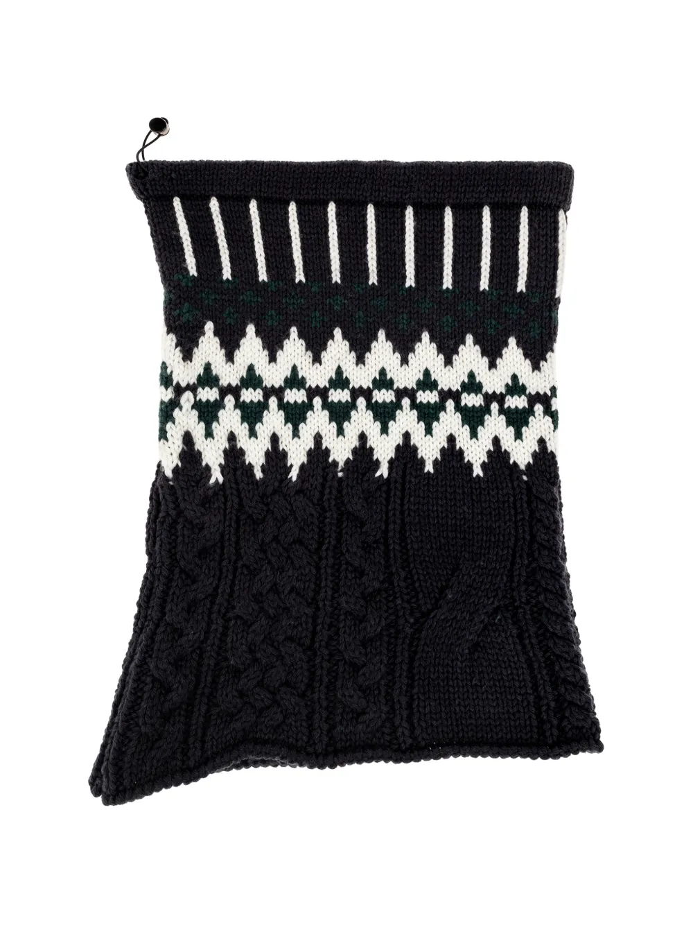 Akep fair-isle cable-knit neck warmer - Nero