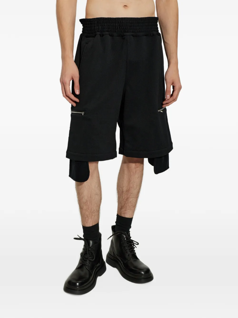 Comme Des Garçons Shirt Gelaagde cargoshorts met ritszak Zwart
