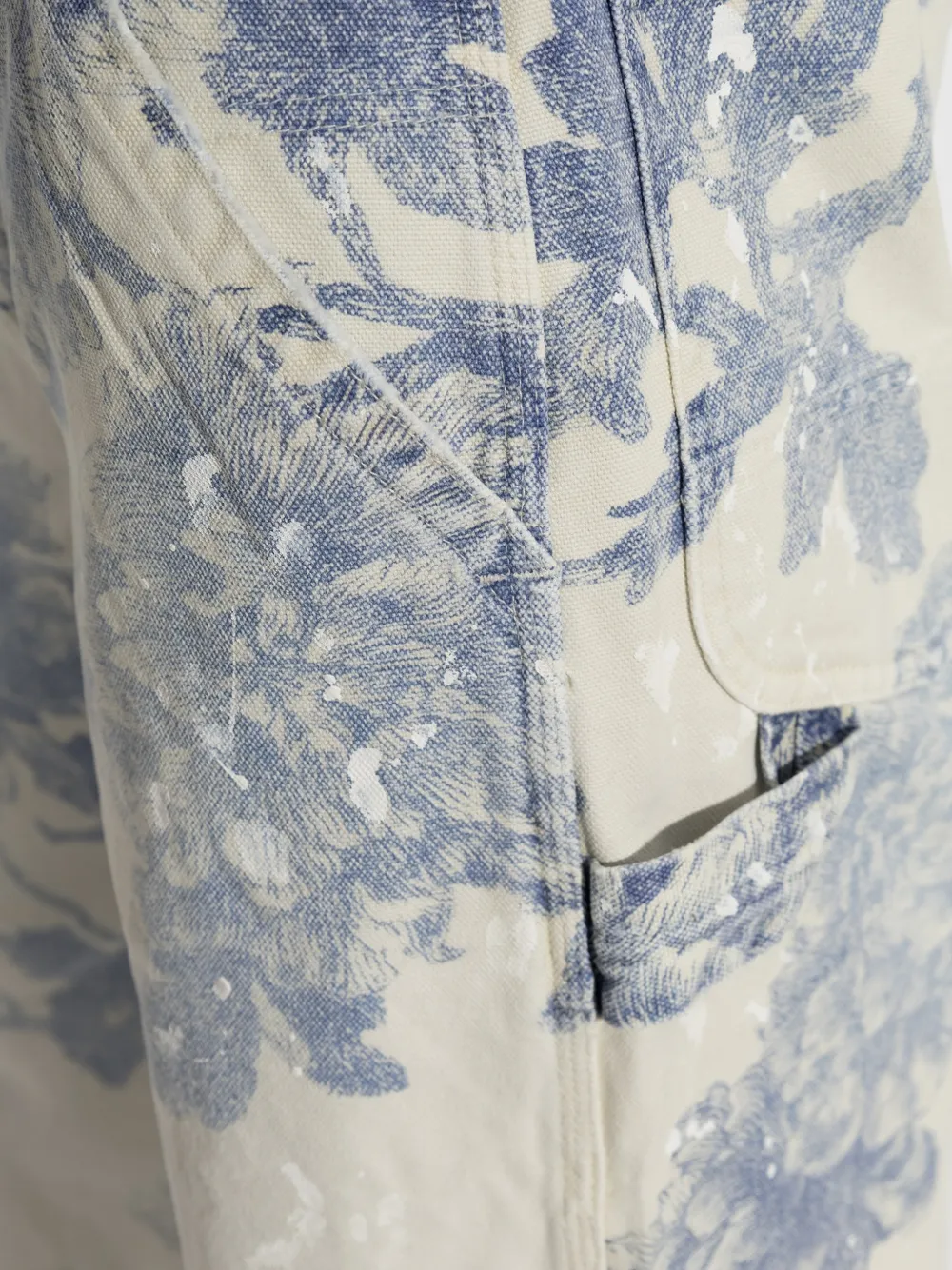 R13 Jeans met bloemenprint Wit