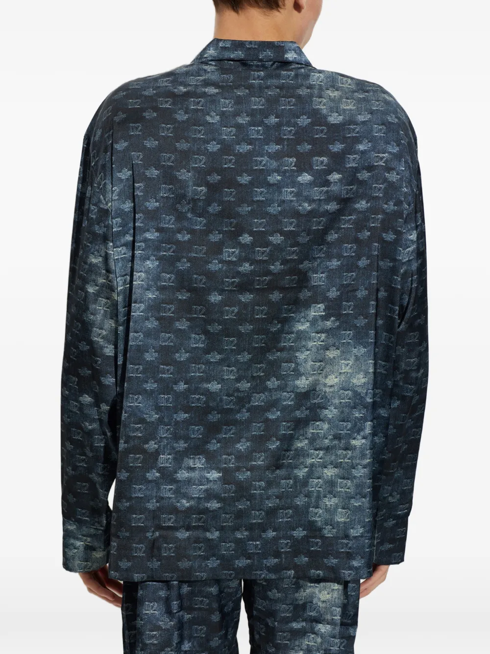 DSQUARED2 logo-print button-up pajamas Blauw