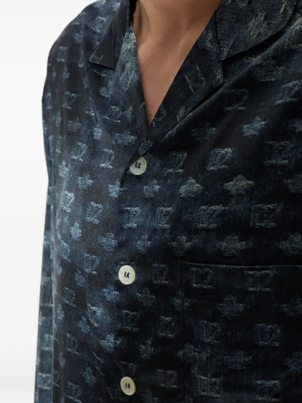DSQUARED2 logo-print button-up pajamas Blauw