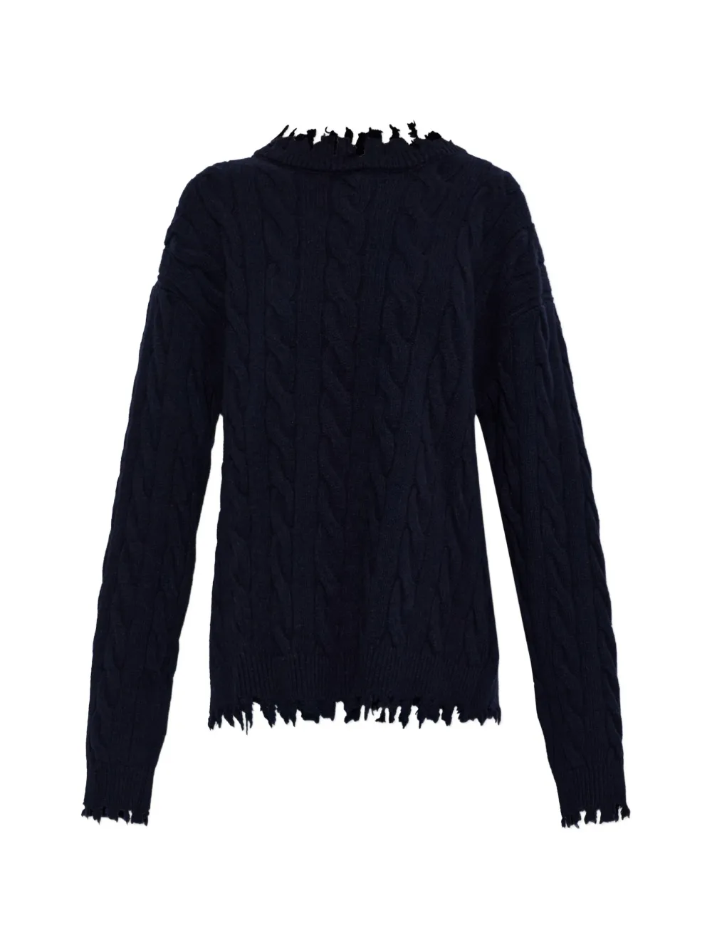 Akep cable-knit distressed sweater - Bleu Akep cable-knit distressed sweater - Bleu