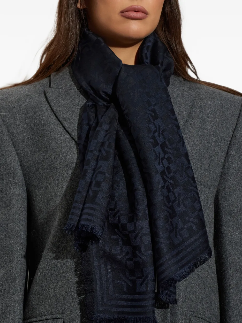 Kenzo gram raw-edge scarf Blauw