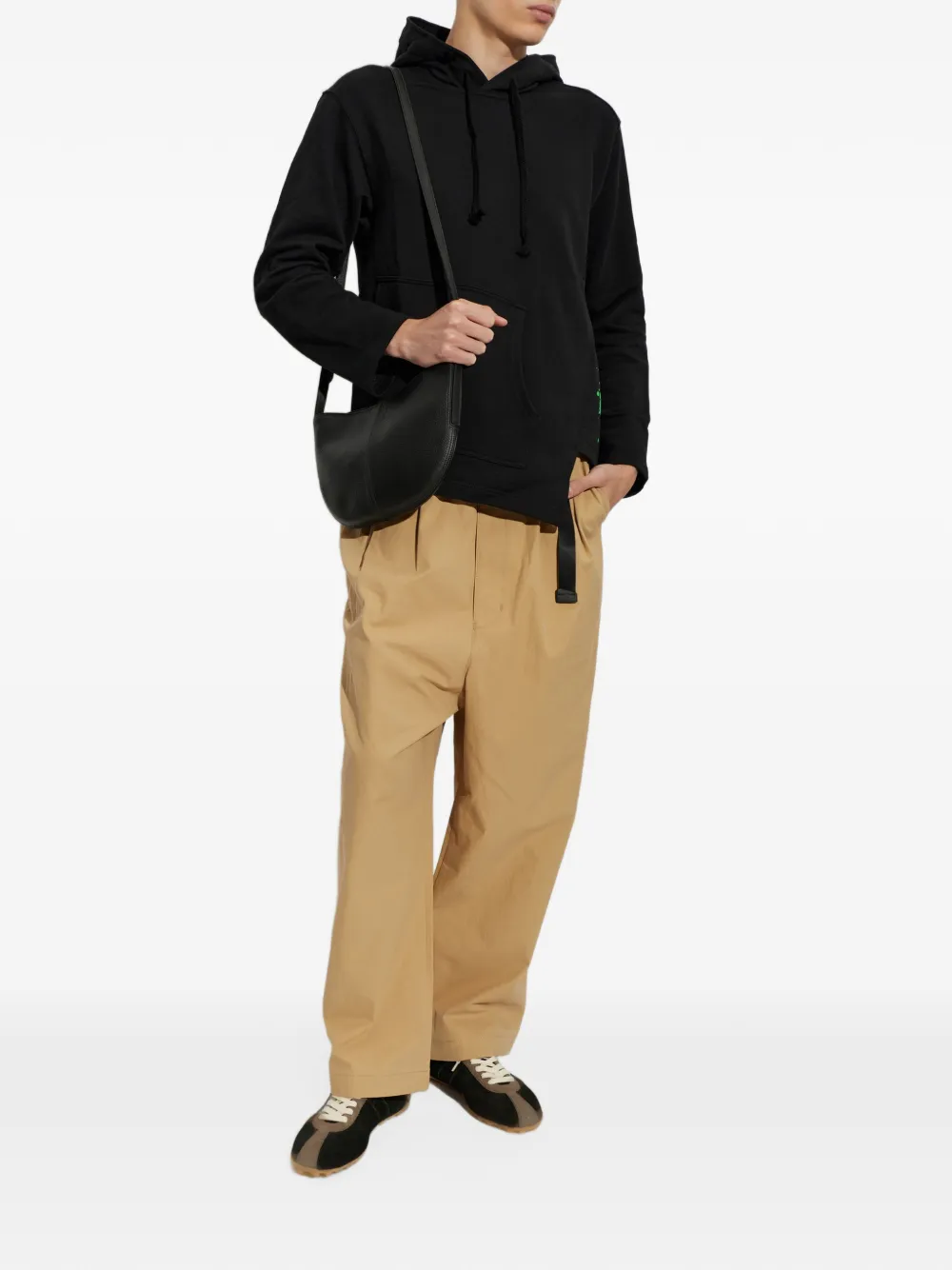 Comme Des Garçons Shirt Asymmetrische hoodie met verfspatten Zwart