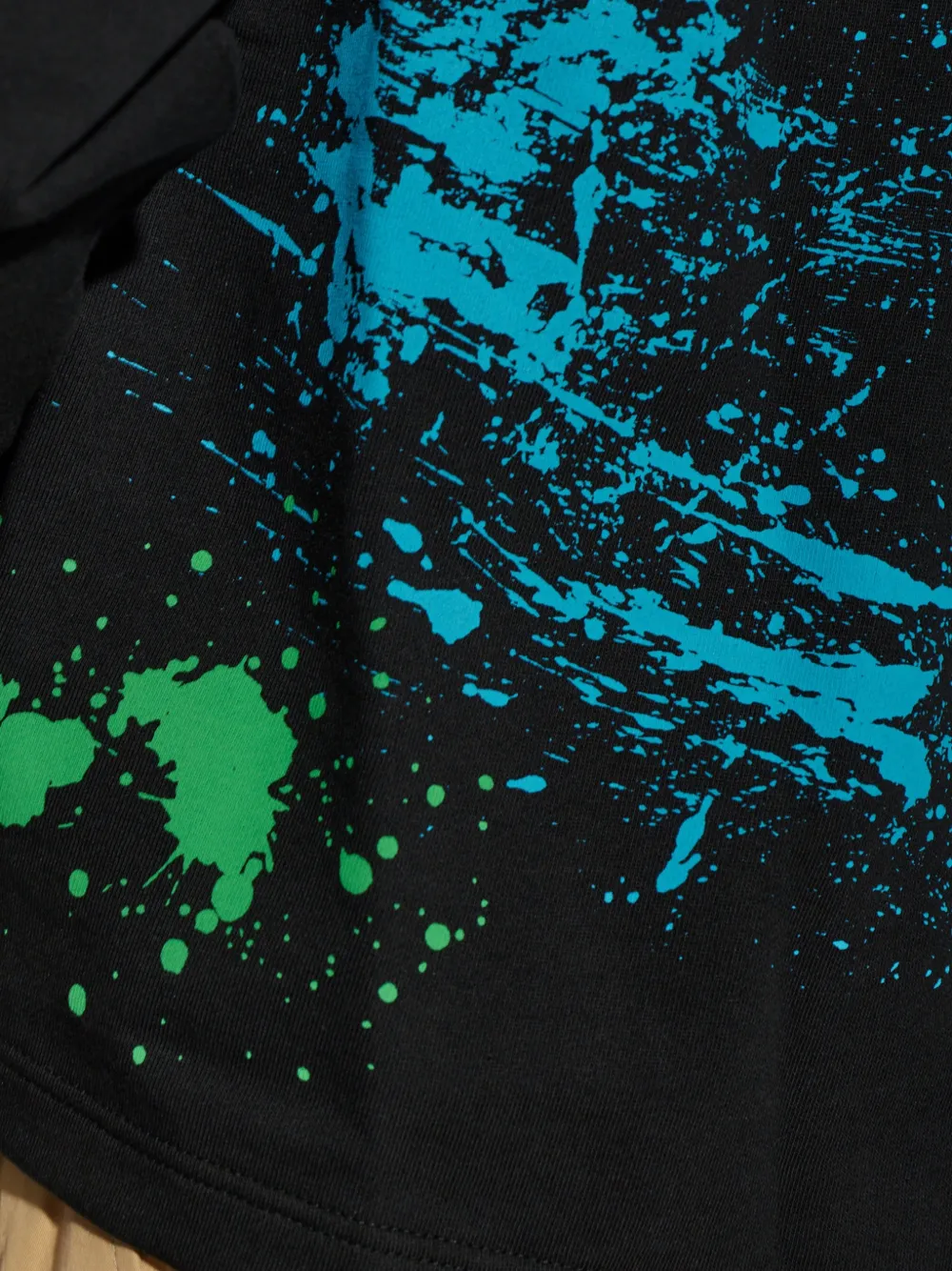 Comme Des Garçons Shirt Asymmetrische hoodie met verfspatten Zwart