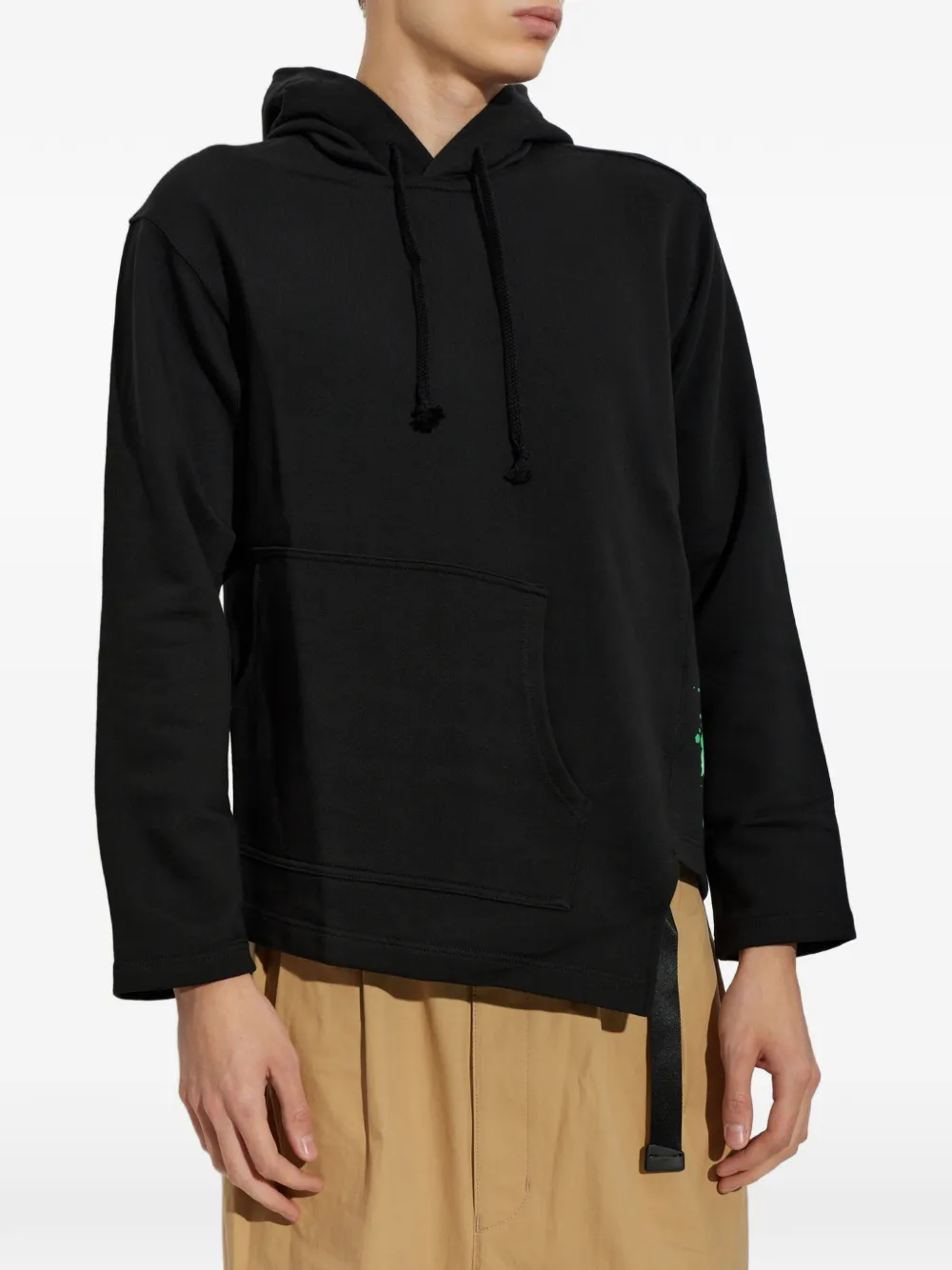 Comme Des Garçons Shirt Asymmetrische hoodie met verfspatten Zwart