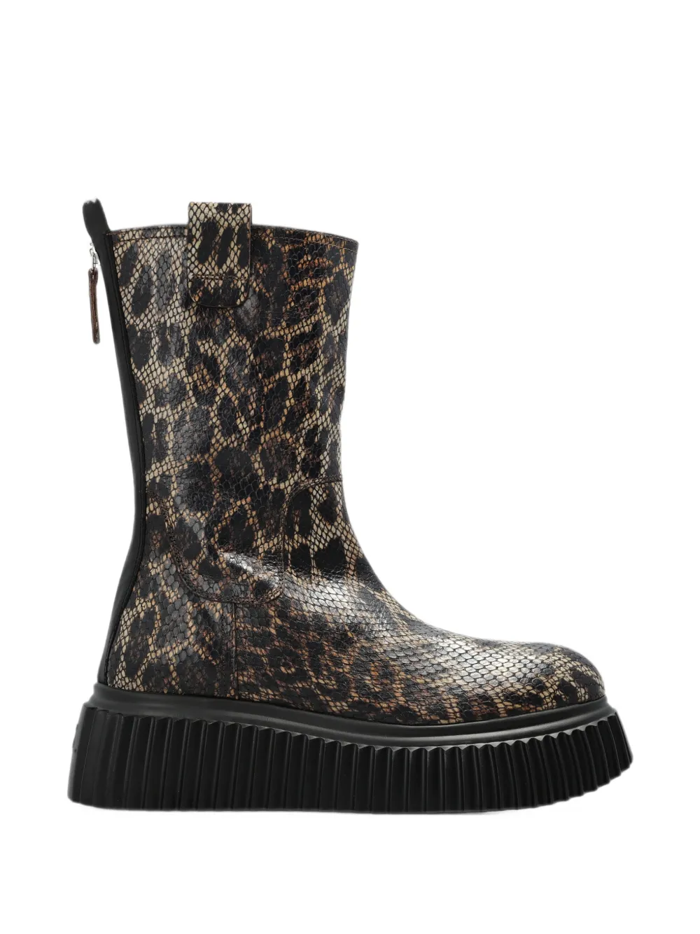 AGL Milagros leopard-print platform ankle boots - Marrone