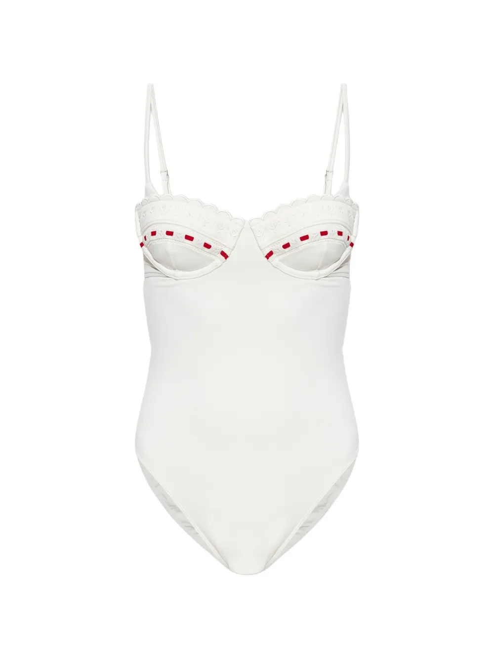Posse Pia embroidered one-piece swimsuit - Weiß