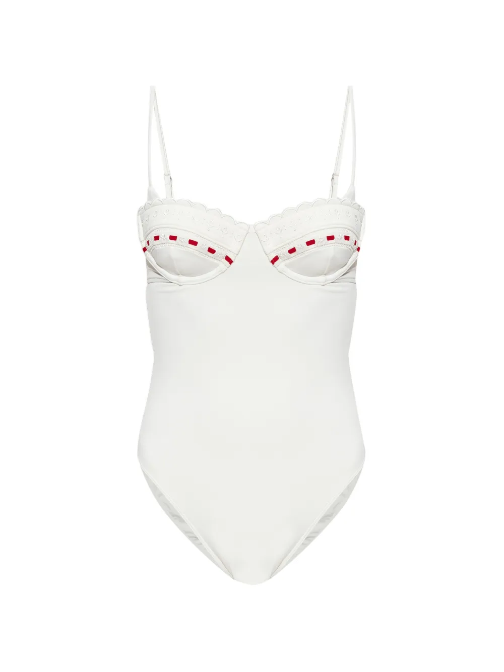 Posse Pia embroidered one-piece swimsuit - Bianco