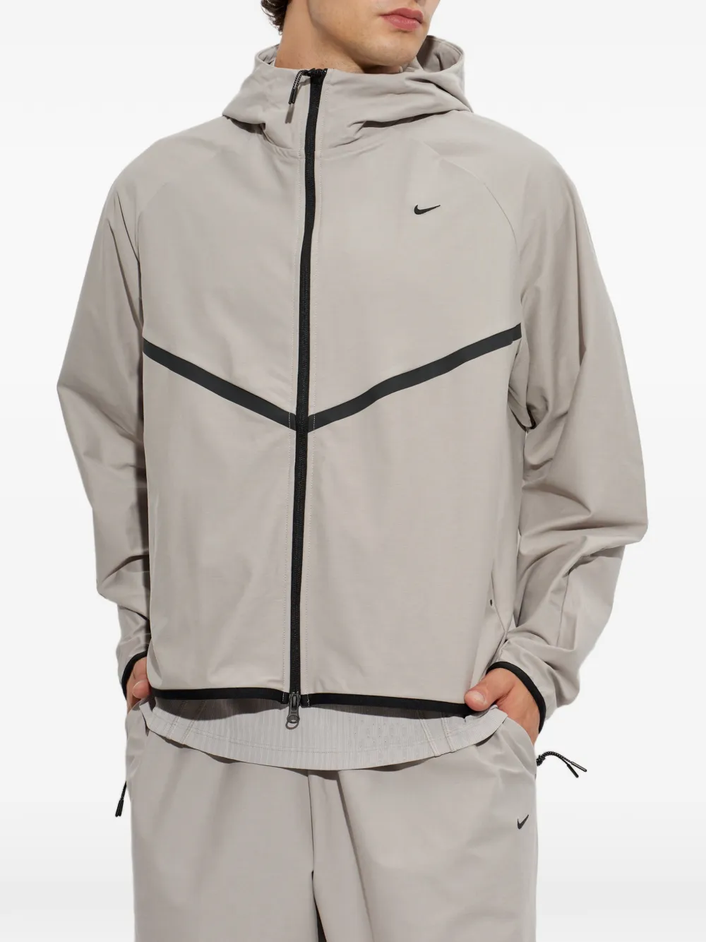 Nike Tech Shori gebreid windjack met rits Beige