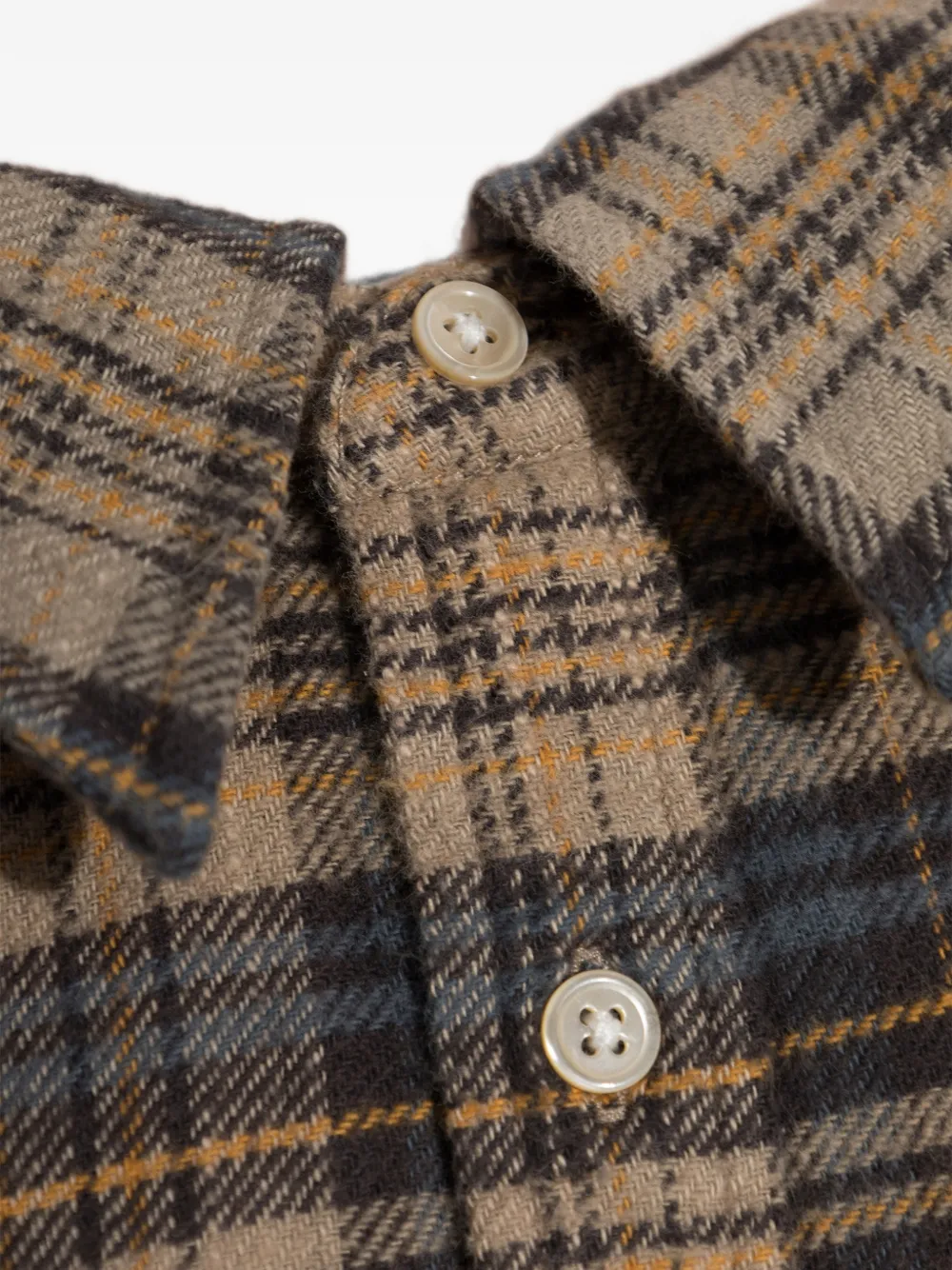R13 off-shoulder plaid shirt Bruin