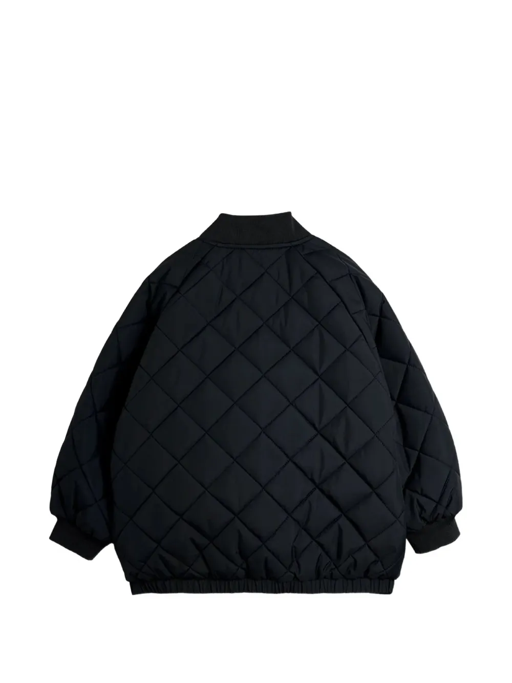 Mini Rodini Ritzratz-patch quilted puffer jacket Zwart