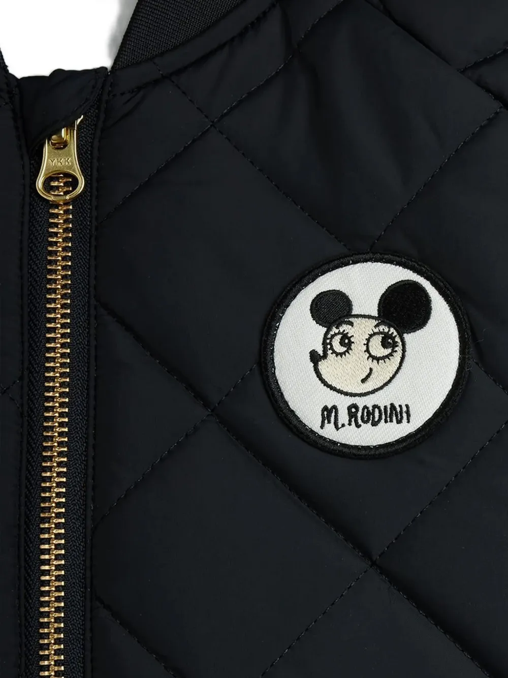 Mini Rodini Ritzratz-patch quilted puffer jacket Zwart