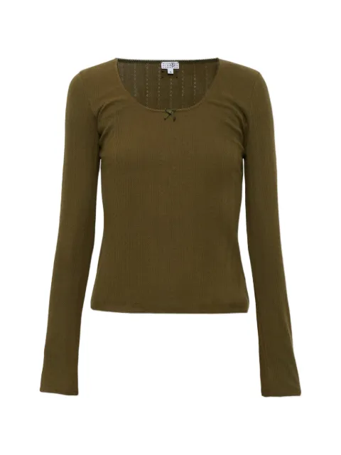 MM6 Maison Margiela bow-detail pointelle-knit top