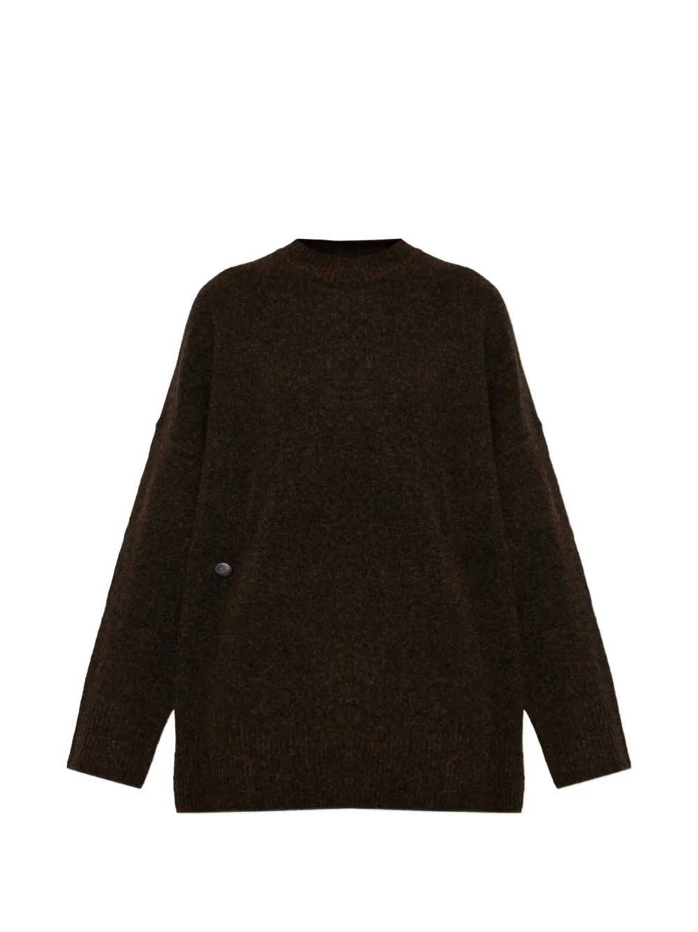 Akep logo-embroidered button-detail sweater - Marron Akep logo-embroidered button-detail sweater - Marron