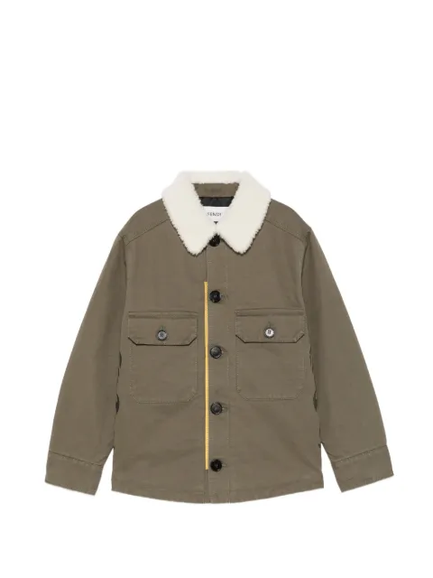 Fendi Kids shearling-collar tiger-print jacket