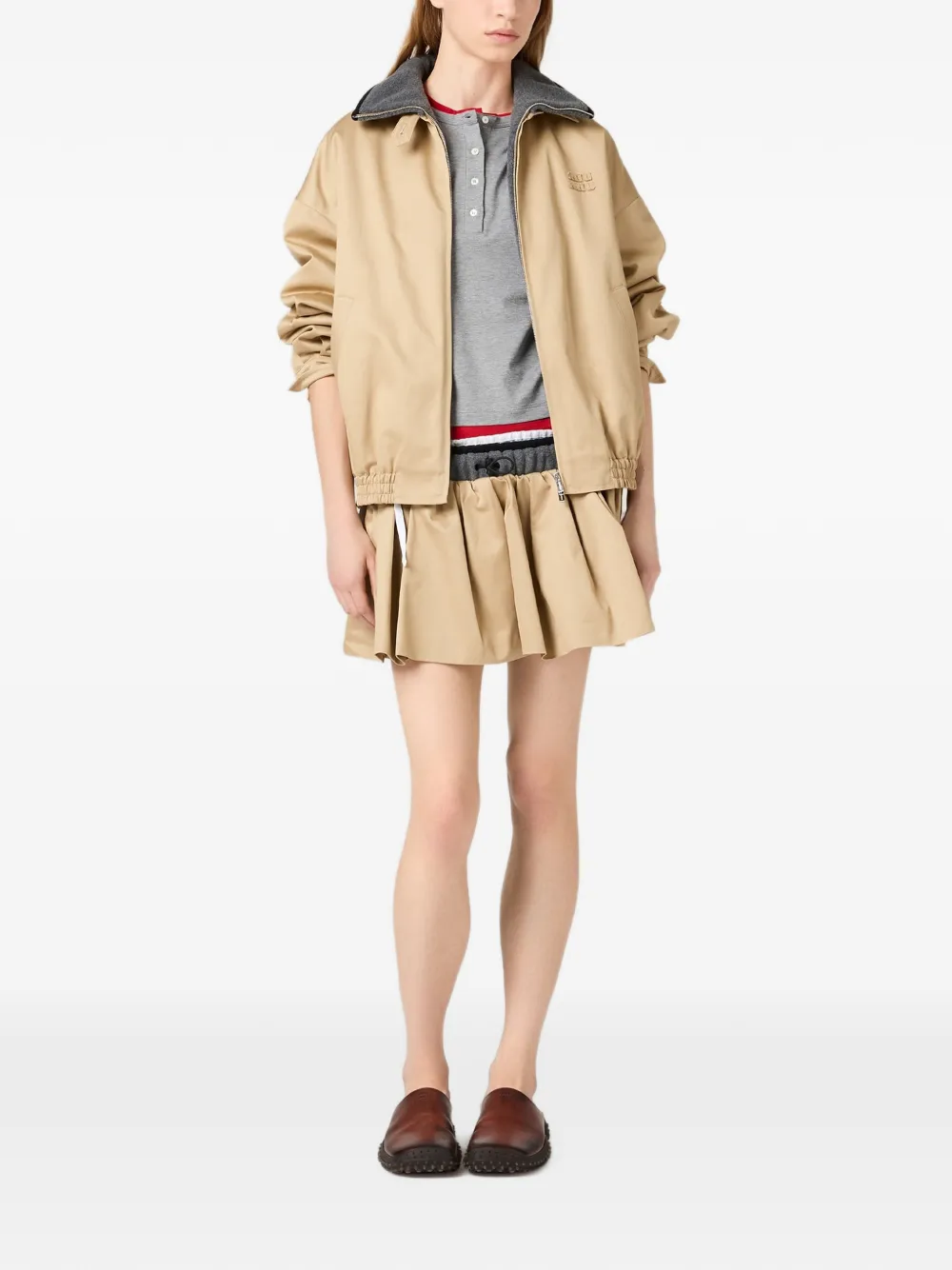 Miu chino miniskirt Beige