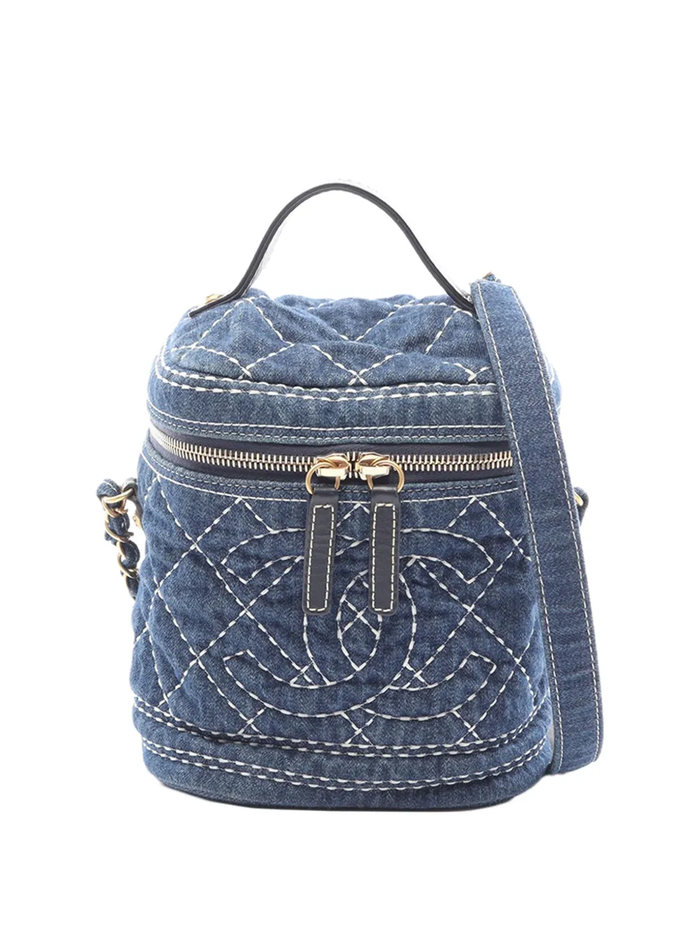CHANEL Pre-Owned 2019 CC Denim vanity bag - Blau