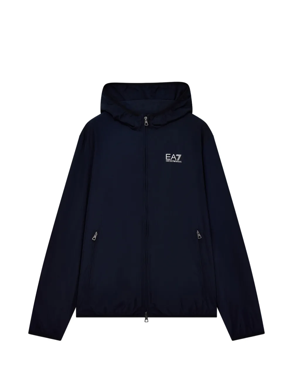 Ea7 Emporio Armani Kapuzenjacke mit Logo-Print - Blau
