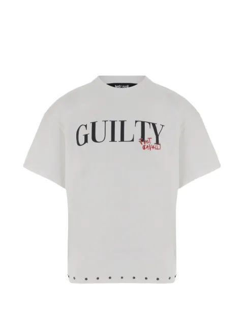 Just Cavalli slogan-print studded T-shirt