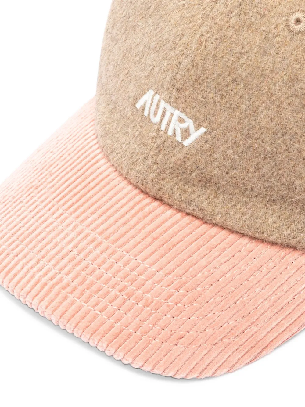 Autry Wollen honkbalpet met geborduurd logo Beige
