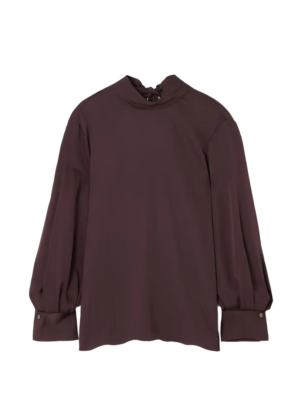 Theory blouson-sleeve silk blouse - Marrone