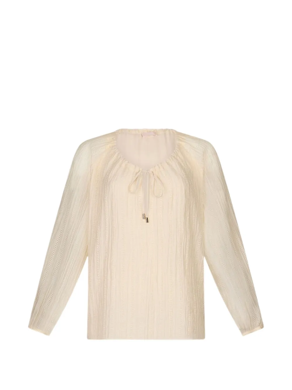 LIU JO sheer vertical-stripe blouse - Toni neutri
