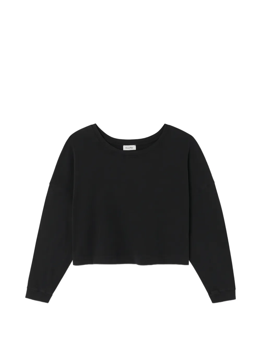 American Vintage Remytown cropped T-shirt met lange mouwen Zwart