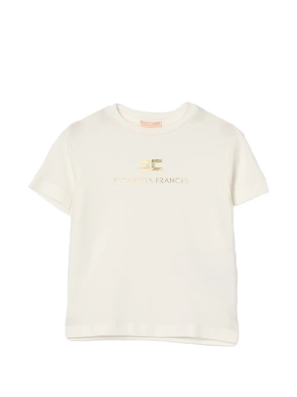 Elisabetta Franchi Kids logo-print T-shirt - Toni neutri