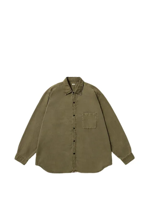 A.PRESSE faded-effect Moleskin cotton shirt