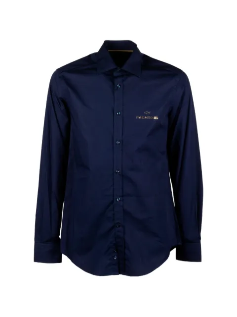 Paul & Shark logo-embroidered spread-collar shirt