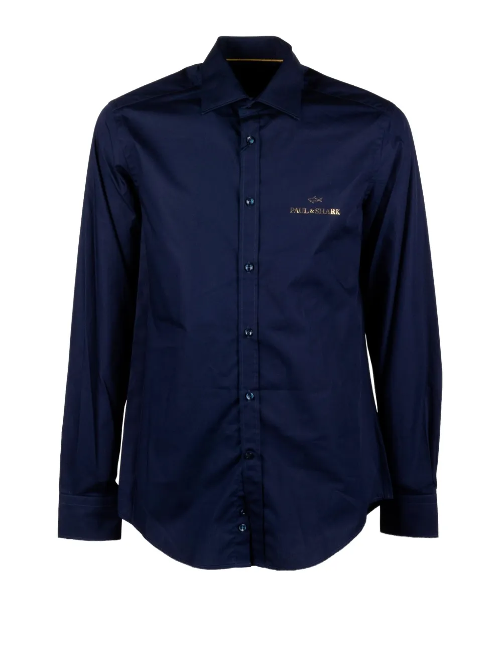 Paul & Shark Overhemd met geborduurd logo en gespreide kraag Blauw