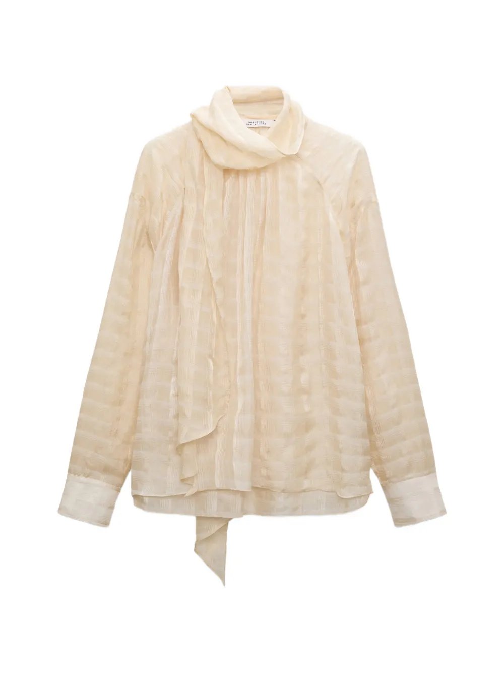 Dorothee Schumacher Airy Check check-pattern pussy-bow blouse - Toni neutri