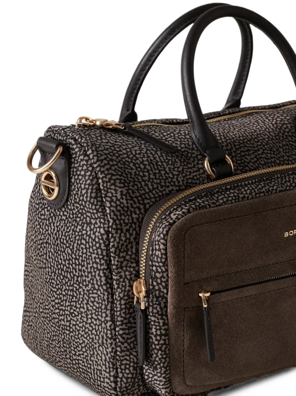 Borbonese Shopper met Op-print Bruin